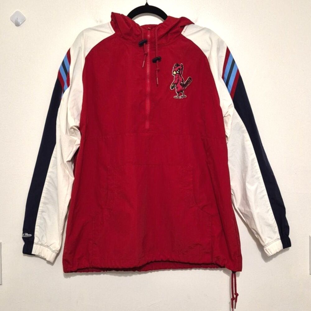 Mitchell & Ness St Louis Cardinals Cooperstown Windbreaker Anorak Jacket L MLB